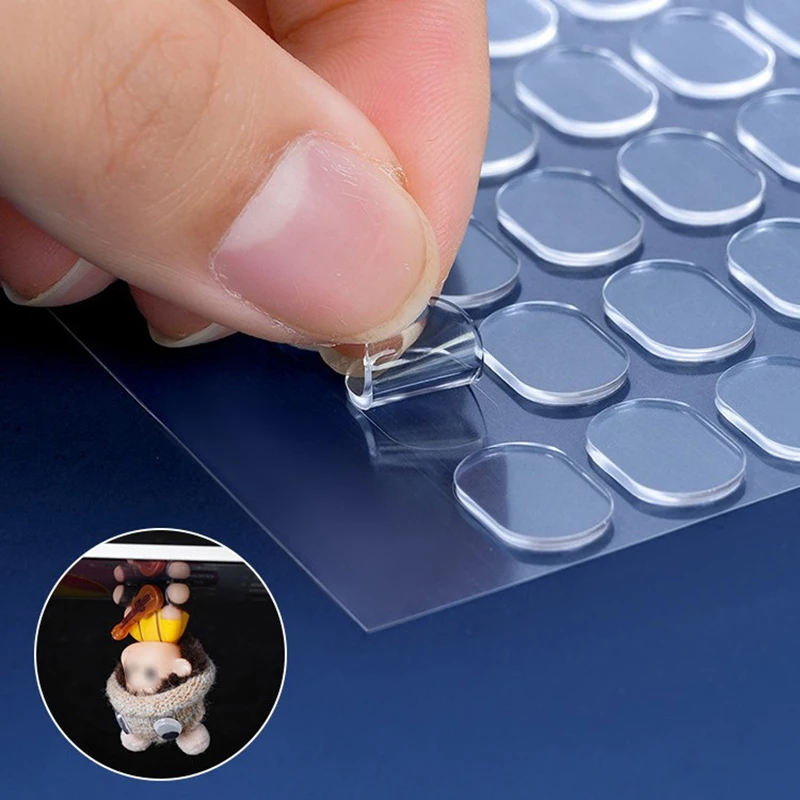 100 ピース/セット透明両面シームレス接着剤パッドステッカー風景人形足固定接着剤パッチ