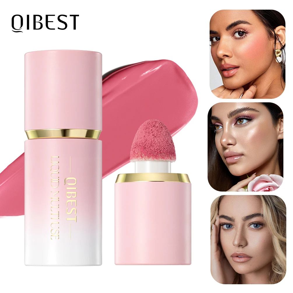 

QIBEST New Liquid Blush Natural Cream Cheek Eye Tint Blush Multi-use Makeup Stick Liquid Contouring Highlighter Brighten Makeup