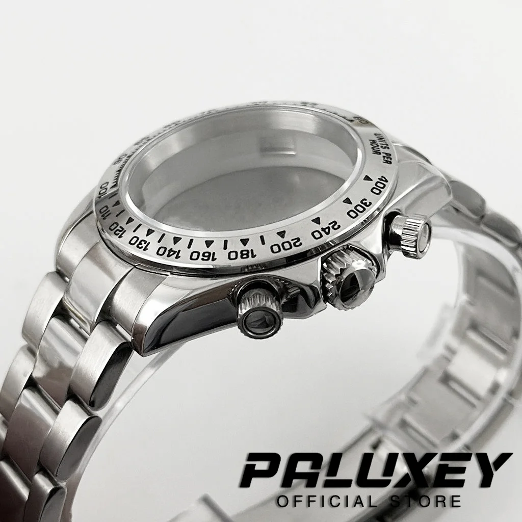 VK63 40mm Watch Case Watch Accessories Stainless Steel Sapphire Crystal Waterproof Case VK64 VK63A For Daytona With Bracelet