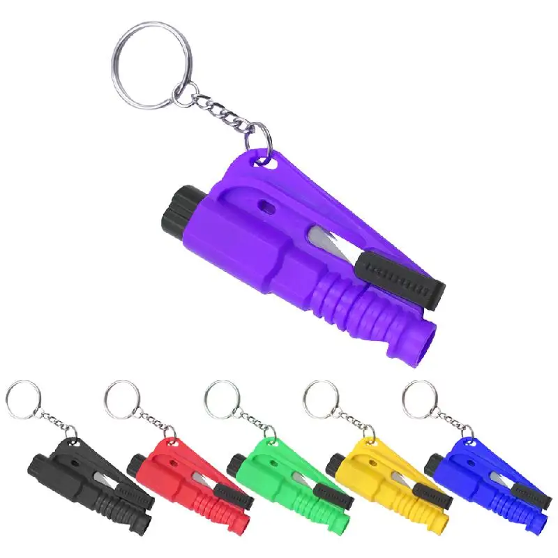 8 pezzi 3 in 1 strumento di fuga per auto portachiavi interruttore di vetro taglierina per cintura di sicurezza fischietto di sopravvivenza strumento di emergenza universale per tutte le auto