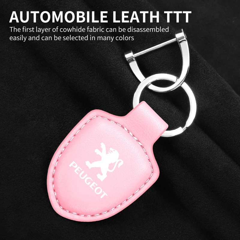 الجلود شعار السيارة حلقة رئيسية درع المفاتيح الرجال النساء هدية لبيجو 2008 3008 307 308 206 207 208 407 508 5008 106 107 205 4008 #3