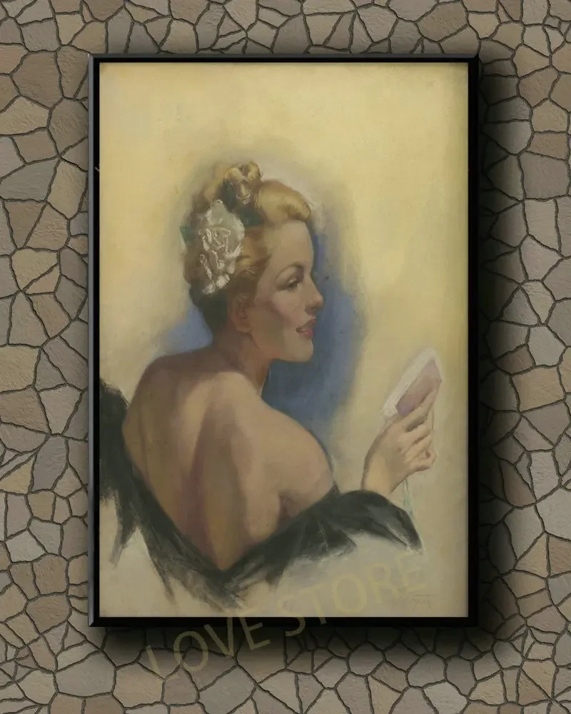 P059 Vintage Beautiful Pin-up Girl Classic Picture 176 Silk Fabric Poster Art Decor Indoor Painting Gift