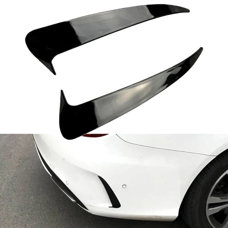 Car Rear Bumpers Diffuser Lip Surrounds Spoilers Flank Tail Wind Knife Air Outlet Cover Sticker for W205 C43 C63 Durable H9EE