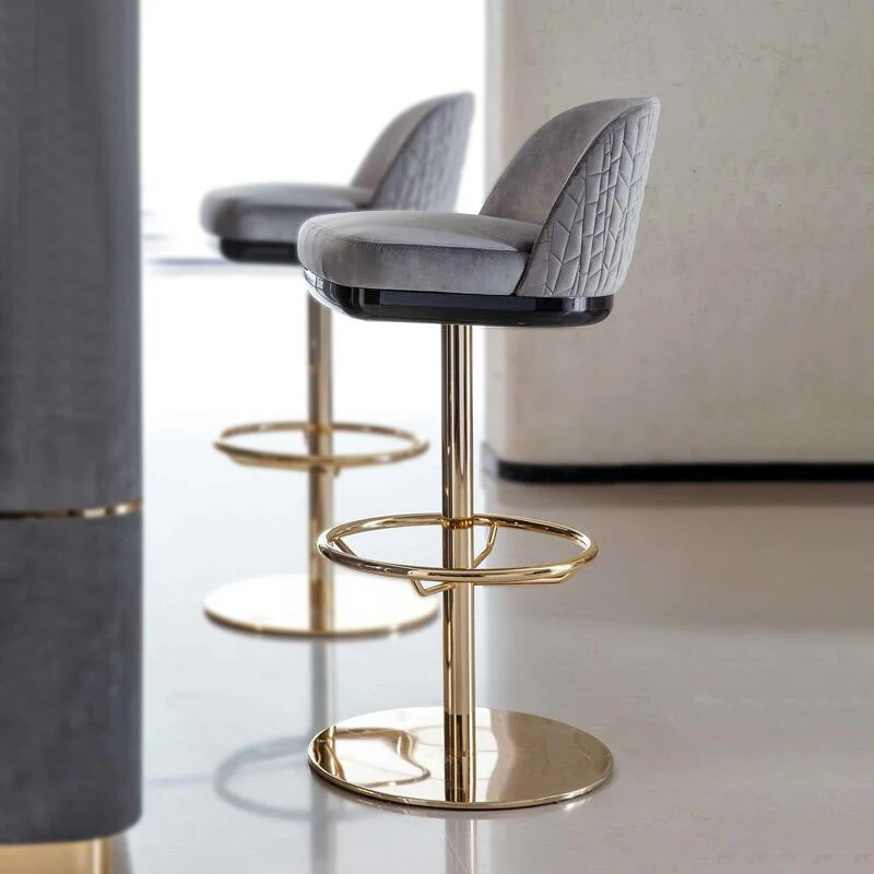 Luxury Stainless Steel Adjustable Height Rotating Bar Stool - Modern Home Furniture Design