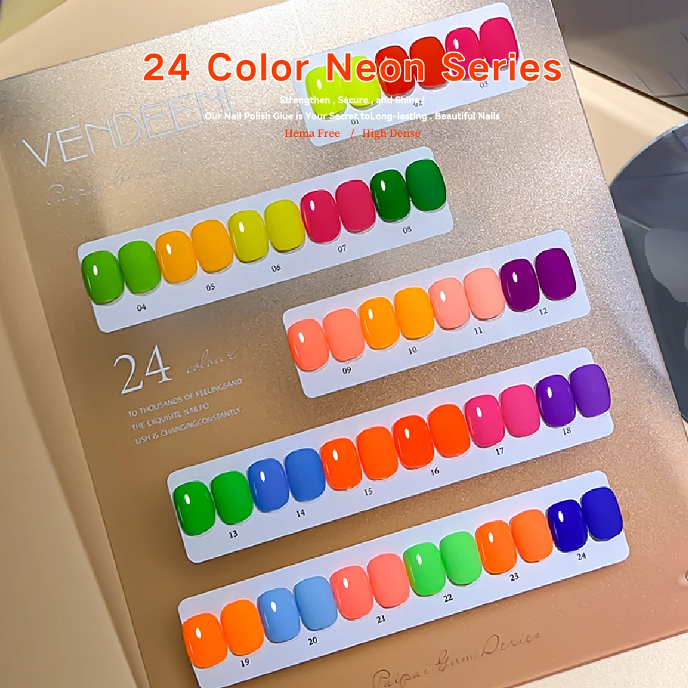 Vendeeni TPO HEMA Free Neon Glaze Gel Nagellack Heißer Verkauf Nail art 24 farben Gel Nagellack Set Professionelle Nagel lieferant