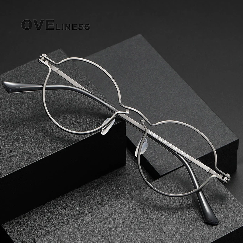 

Pure Titanium eye Glasses Frame for Men Retro Round Prescription Eyeglasses frames Women 2023 New Vintage Myopia Optical Eyewear