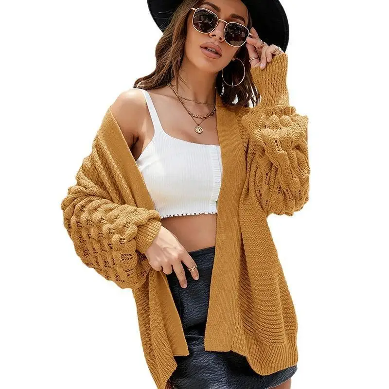 فضفاض سترة مشغولة من الصوف المرأة فانوس Sve لون نقي سترة معطف الخريف الشتاء جديد Sle مريحة الدافئة Faionable #5