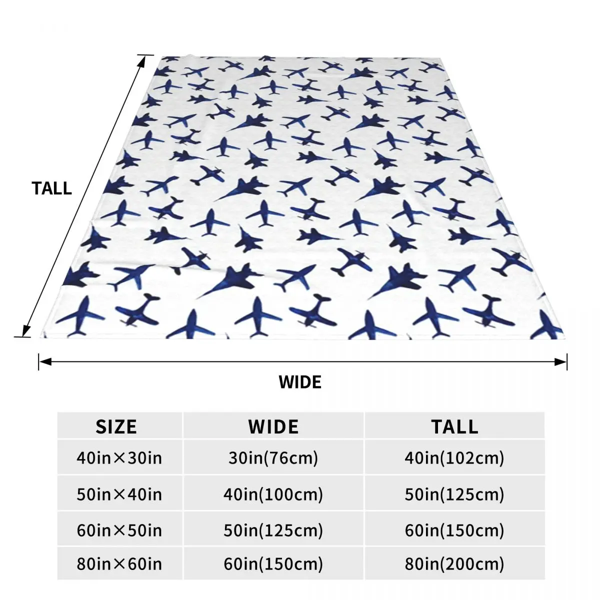 Random Airplanes Pattern Aviation Fighter Pilot Blanket Soft Warm Flannel Throw Blanket Plush for Bed Travel Home Sofa