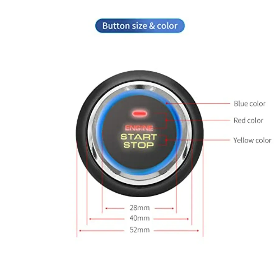 EC003-NS PKE car Alarm Proximity Entry Push Start Button Remote Engine Start Shock Alarm Warning DC12V