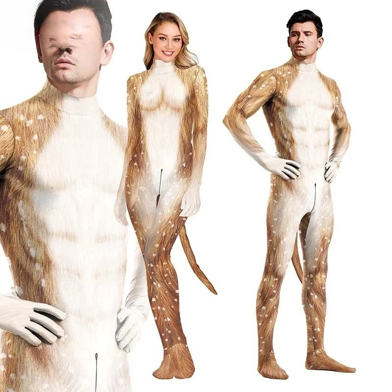 

2025 Spotted Dog & Reindeer Cosplay Bodysuit | Stage Performance Costume Full Body Tight