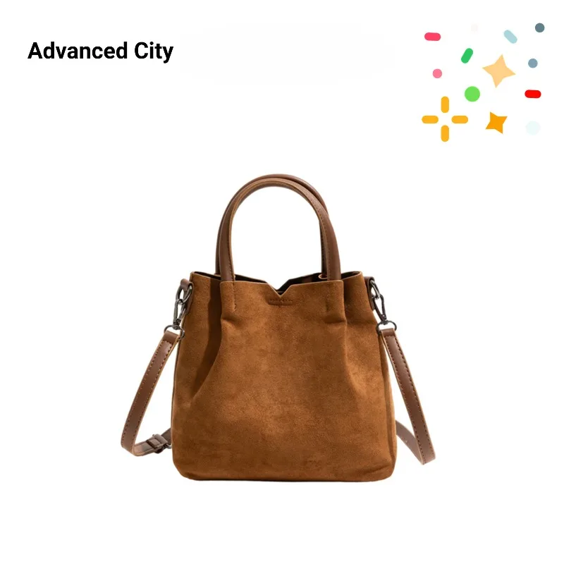 

Модная высококачественная городская сумка-тоут из матовой кожи большой вместимости для женщин, новинка 2026 года, ретро-коричневая сумка через плечо для поездок на работу