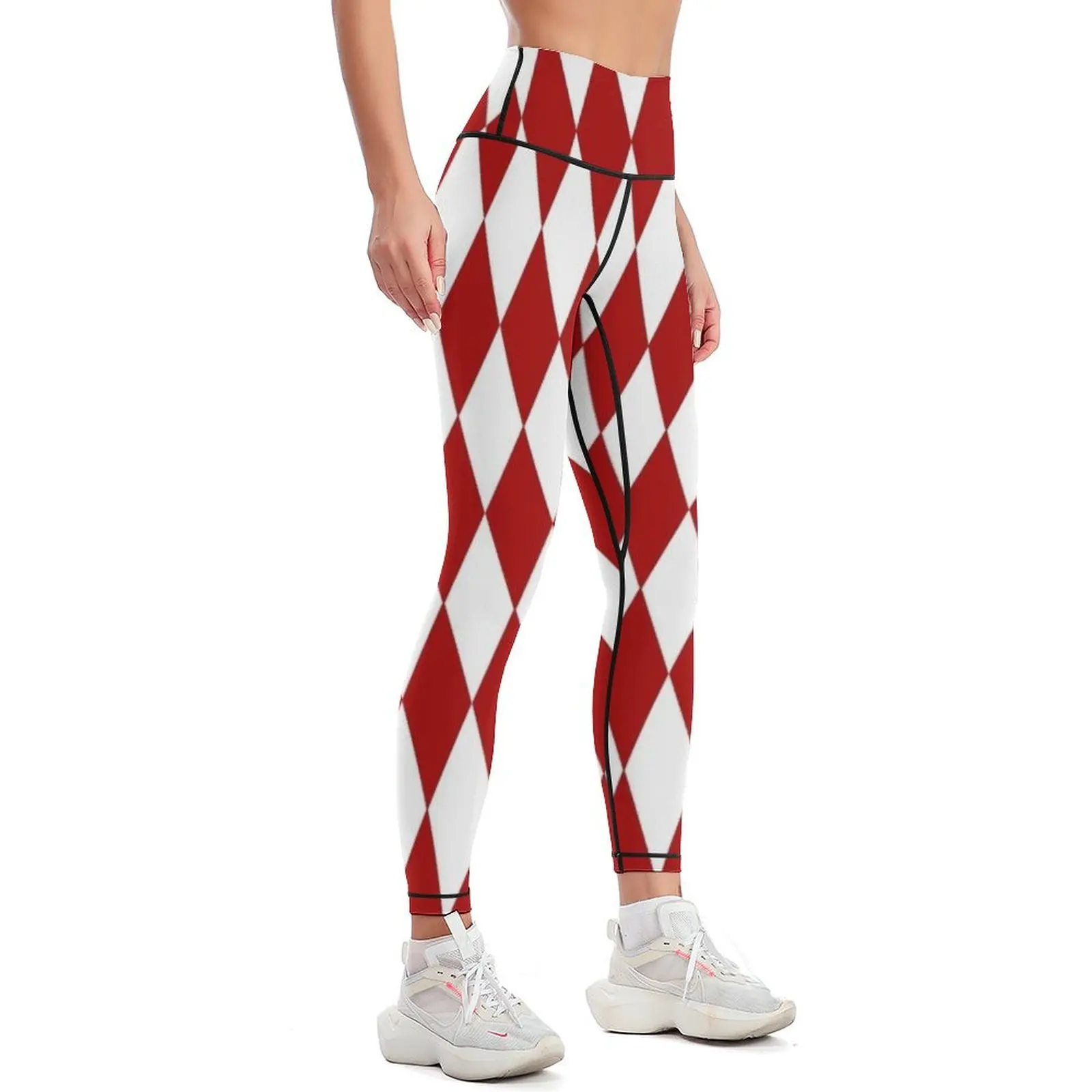 Red Diamonds Design Leggings sports for push up Women's fitness Womens Leggings