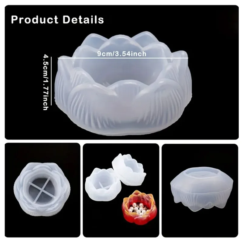 DIY Silicone Mold For Lotus Candlestick Multi Functional Ashtray Storage Box Silicone Mold Creative Handicraft Accessories