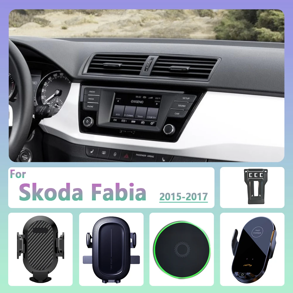 For Skoda Fabia 2015 2016 2017 Car Phone Holder Wireless Charging Magnetic Phone Holder Car Magsafe Support Accessories