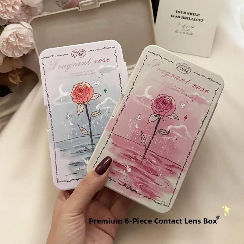 

Large Capaci Double Pair Invisible Contact Lens Storage Box with Mirror Partner Box for Multiple Sets of Beau Eyes