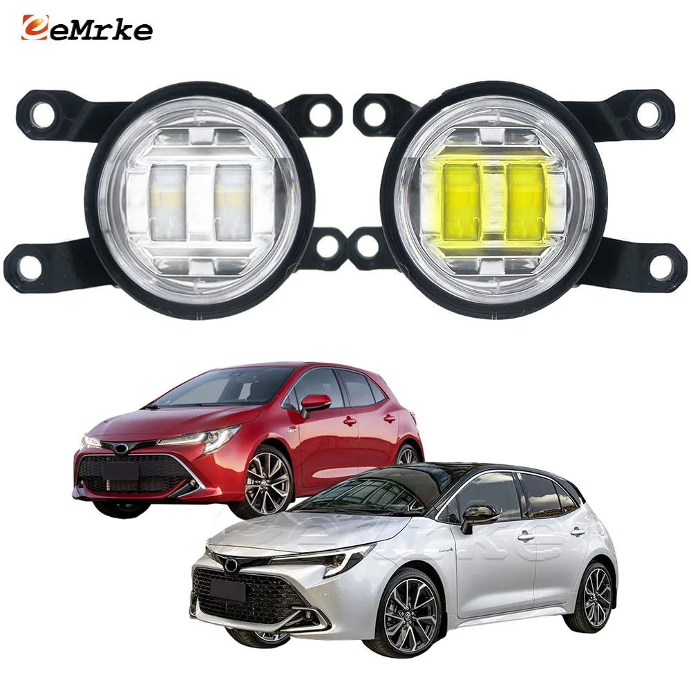 2X Led Fog Lights Assembly for Toyota Corolla Hatchback Touring Sports E210 2019 2020 2021 Car Fog Lamp with Lens DRL 30W 12V