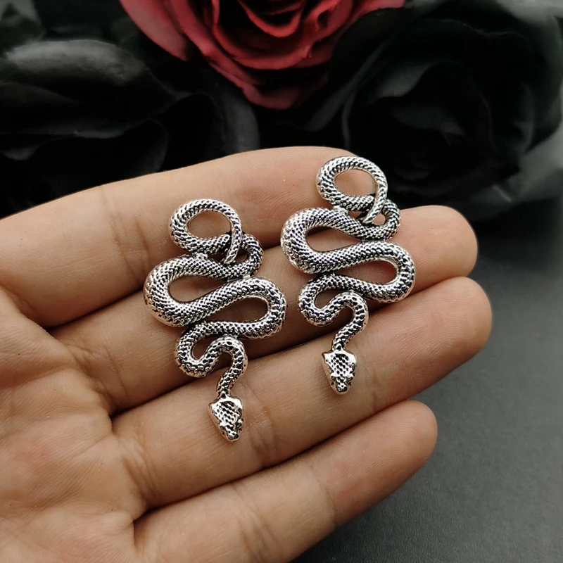 5Pcs 43*25mm 3 Colors Snake Charms Pendant Designer Charms Fit Jewelry Making DIY Jewelry Findings