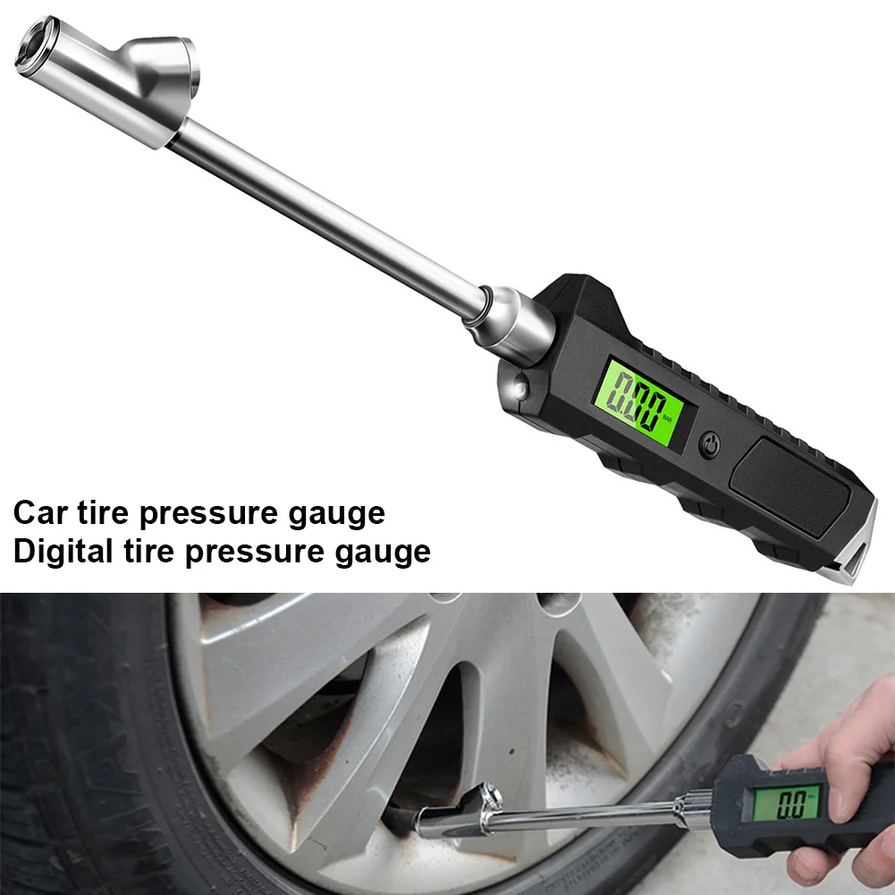 Digital Tire Pressure Gauge 230 PSI Dual Head Stainless Steel For Truck Car LCD Flashlight Vehicle Tester