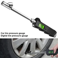 Medidor Digital de presión de neumáticos, 230 PSI, doble cabezal de acero inoxidable para camión, coche, linterna LCD, probador de vehículos