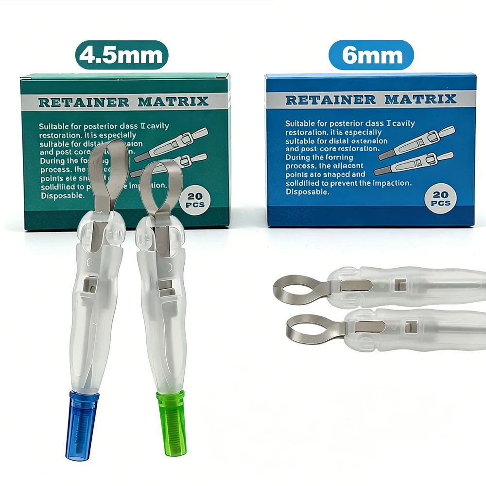 

Система секционных матриц с 20 предварительно сформированными металлическими лентами в коробке для использования с матричными держателями для зубных протезов