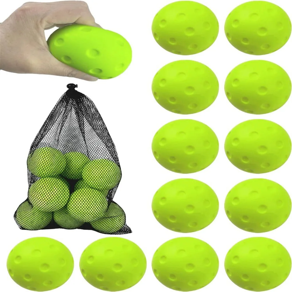 pu-foam-pickleball-pack-12pcs-quiet-design-for-indoor-practice-wall-drills-garage-exercise-and-low-disturbance-use