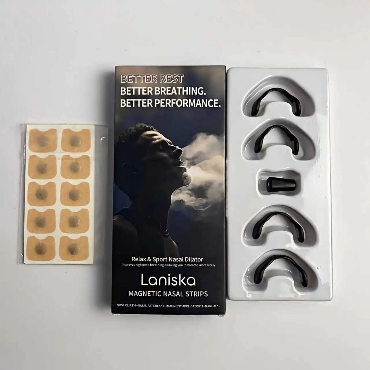 

Skin-Safe Magnetic Nasal Strip Starter Kit, Sports & Snore-Reducing Aid, Boosts Oxygen Intake & Improves Breathing