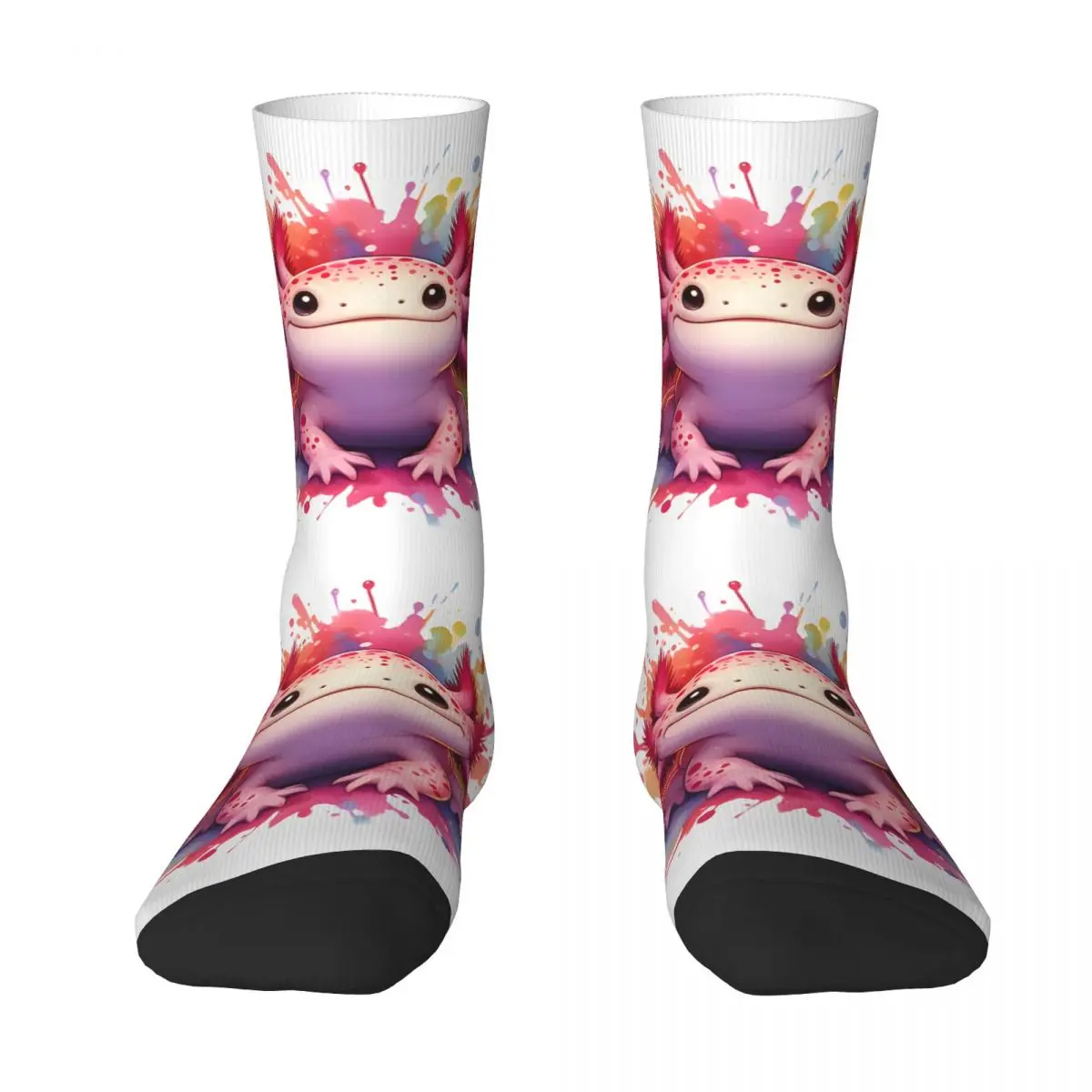 Cute Axolotl Socks Sports 3D Print Boy Mid-calf Sock