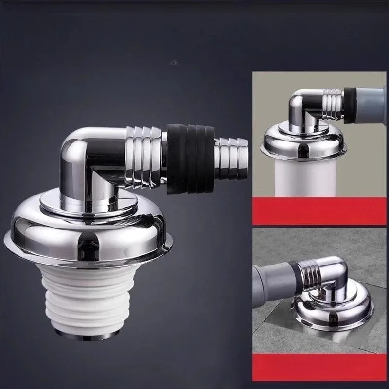 2026 Washing Machine Floor Drain Connector, Drain Pipe, Sewer Odor and Overflow Preventer, Bathroom Three-Way Cover image 6
