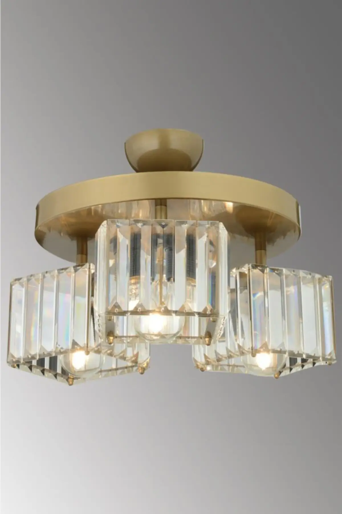 Fountain K-10 crystal stone chandelier with 3-piece tumbled chandelier