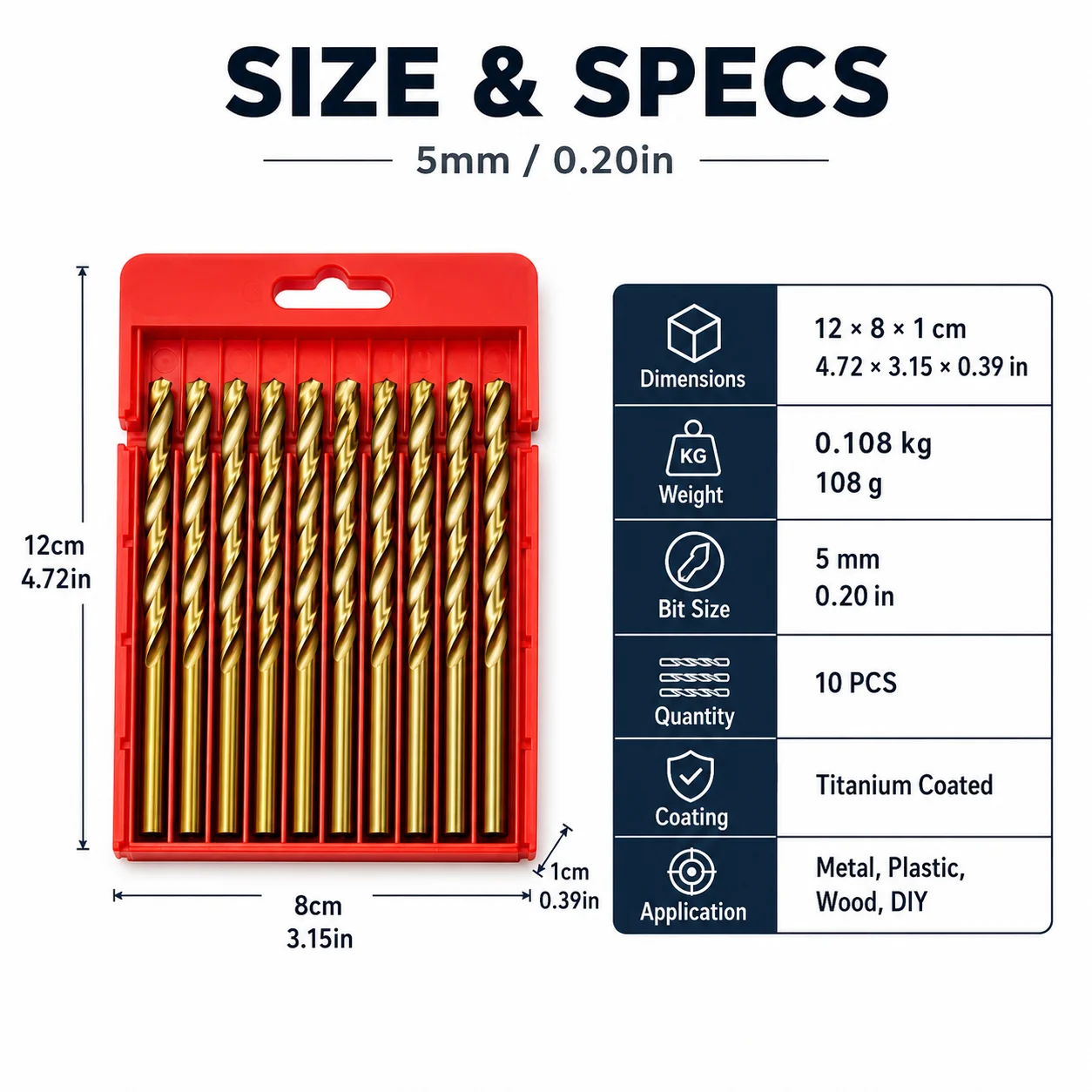 10Pcs 5mm Titanium Coated HSS - Mess Kit Titanium ulasan dan harga
