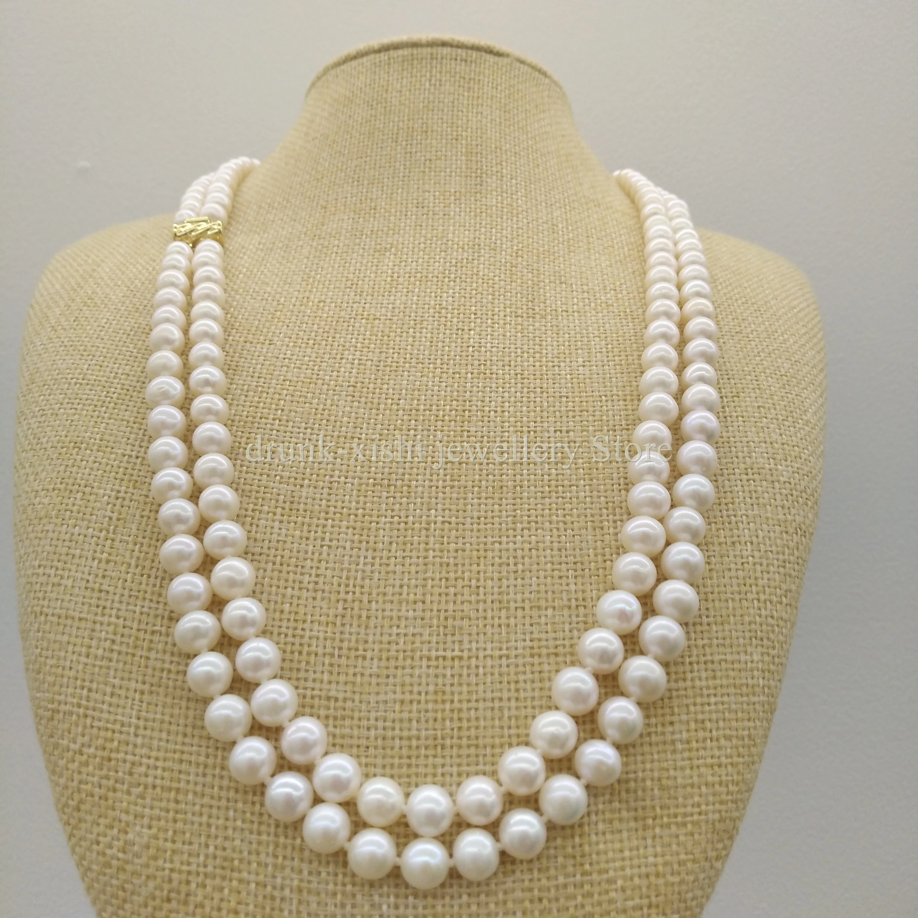 Imagem -04 - South Sea White Real Nice Round Pearl Necklace Beautiful Aaa Mais 8-9 mm 35 Natural