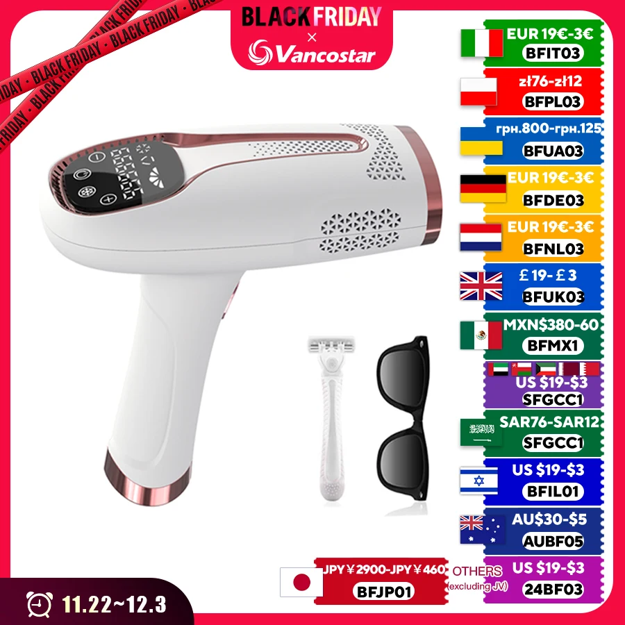 Cooling Laser Epilator for Women Men 999900 Flash Touch lPL Hair Remover for Ladies 2 Options Bikini Trimmer Free Shipping