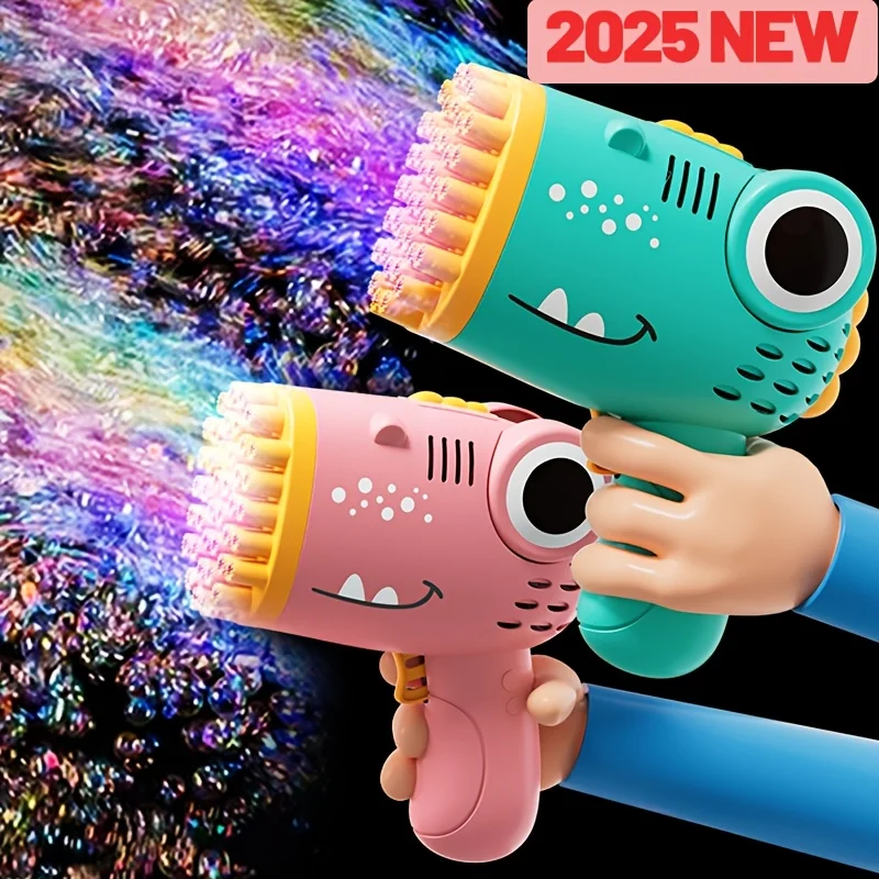 40 Hole Dinosaur Bubble Handheld Bubble Machine, Electric Bubble Gun Outdoor Wedding Party Toy(without Bubble Water)