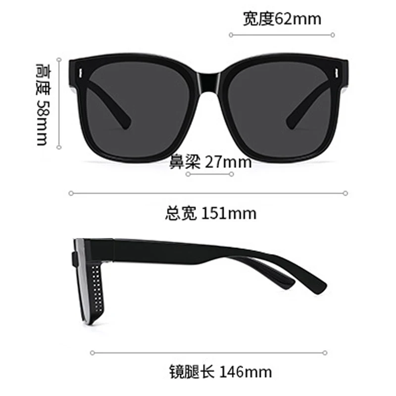 Men Women Polarized TR90 Cover Sunglasses Over Glasses Lightweight Comfortable Wear Beach Vacation Outdoor Eyewear Durable Frame - view 3