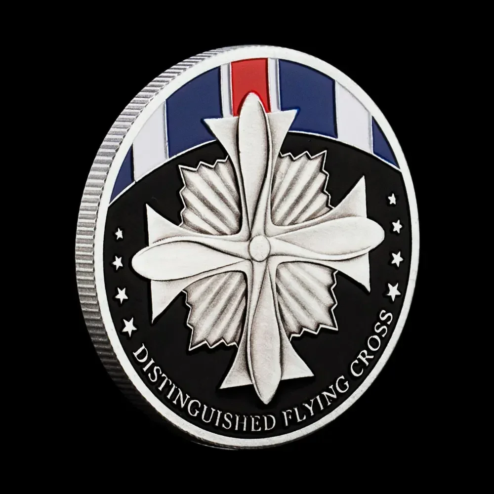 American Distinguished Flying Cross Souvenirs Coin Antique Silvery Plated Military Fans Commemorative Coins