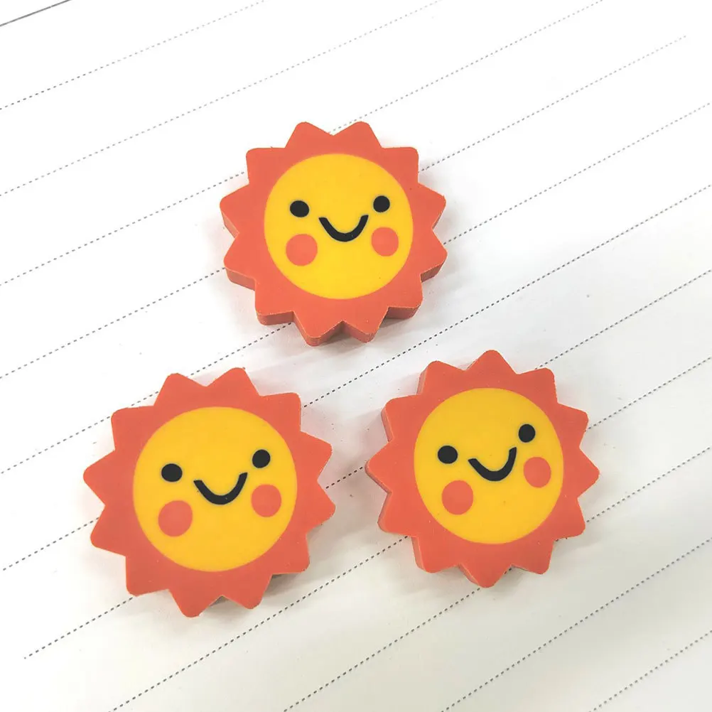 50 قطعة محايات عباد الشمس الصغيرة اللطيفة للأطفال اللوازم المدرسية السائبة محايات قلم رصاص ناعمة الفصول الدراسية جوائز متعة قلم رصاص ممحاة علوية