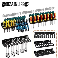 Screwdriver Organizer Tool Holder Pliers Holder,Hammer Rack,Wrench Organizer Wall Mount Display Rack Rail Hardware Tool Storage