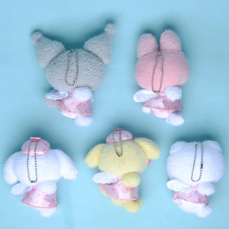 12cm Sanrio Plush Stuffed Toys Kuromi Cinnamoroll My Melody Cartoon Anime Figure Cute Keychain Pendant Dolls Kids Birthday Gifts