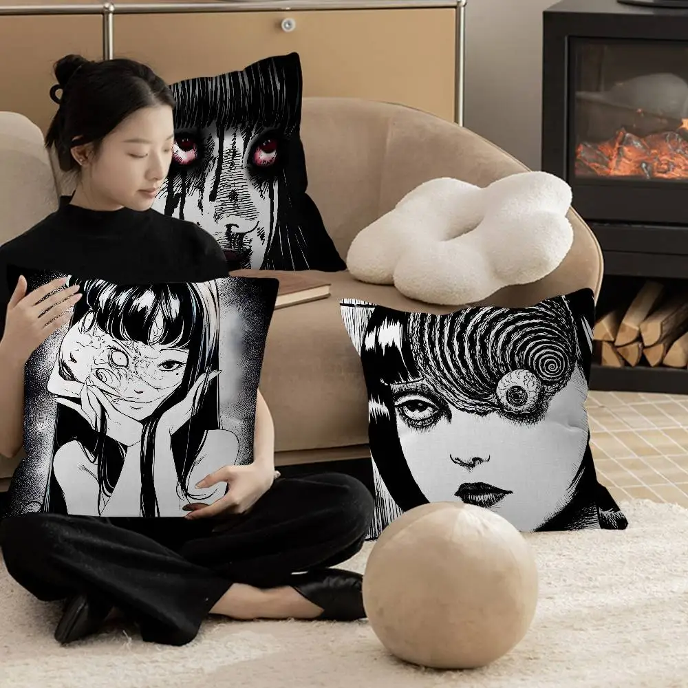 Anime Junji Ito Tomie Uzumaki Lucky Dragon pillow cover sofa cushion cover home room decoration children gift