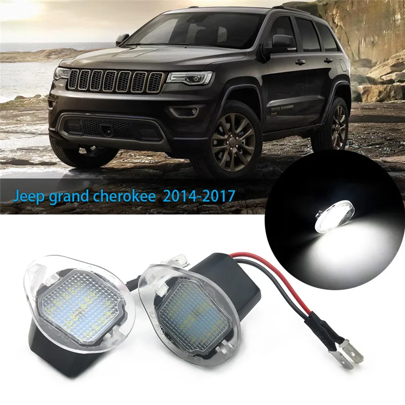 

2Pcs/set CANbus LED Under Side Mirror Puddle Light Car Accessories For Jeep Grand Cherokee 2014 2015 2016 2017 White 6000K