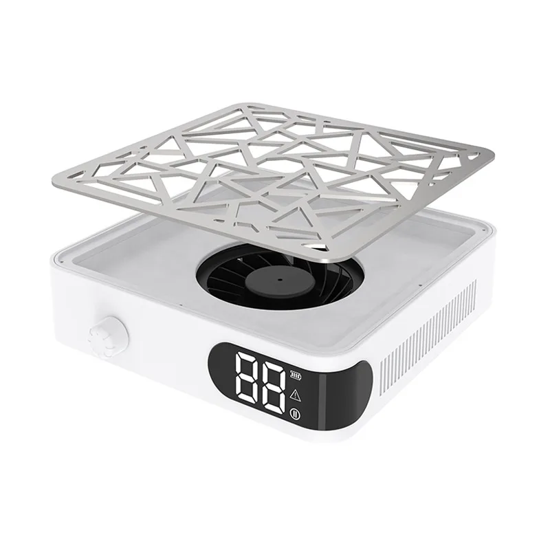 

Salon Home Use Electric High-Power White Manicure Machine Plug-in 48W Powerful Adjustable Extractor Nail Dust Collector