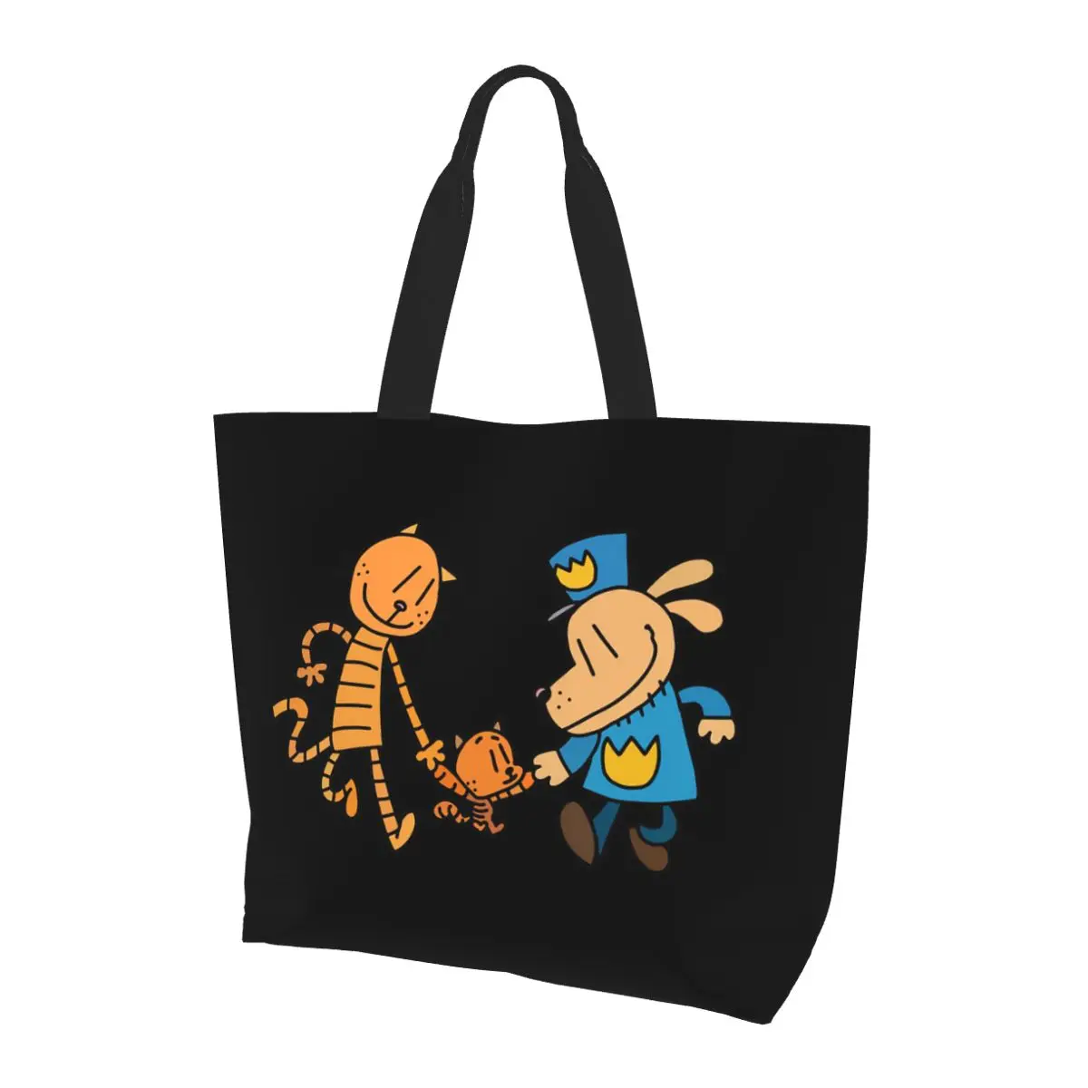 

Dog Man Lil Petey, And Big Petey Fan Art Shopping Tote Bag Canvas Large Capacity Shoulder Bags Shopper Grocery Handbag for Women