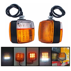 2Pcs Tractor Turn Signals 12V 24V LED Forklift Light Loader Blinker Beacon Indicator Directional Headlight