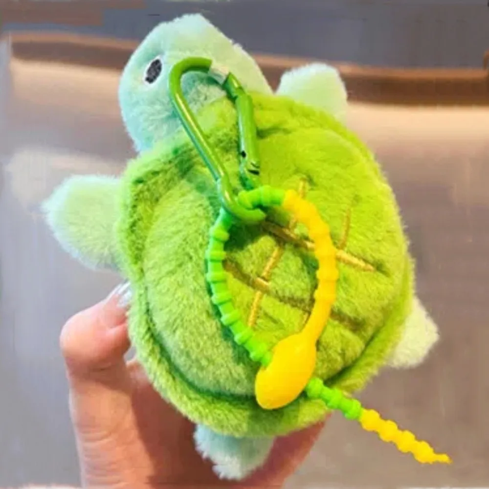 Porte-clés tortue Mamba à la menthe en coton PP, porte-clés en peluche de dessin animé, animal simulant la ponte René, libération soulignée