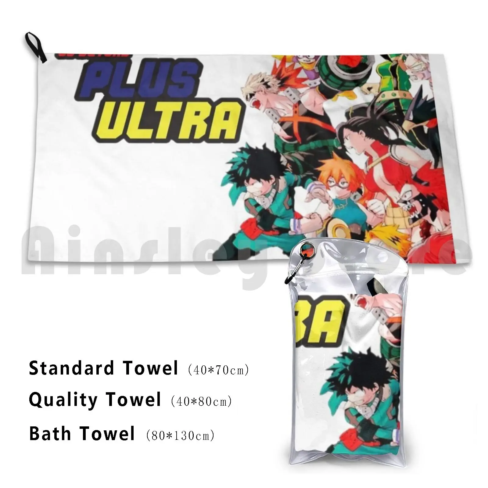 Go Beyond Plus Ultra Toalla de baño Cojín de playa Bnha Weeb Anime Mha Bhna Plus Ultra Deku Bakugo Clase 1a Iida