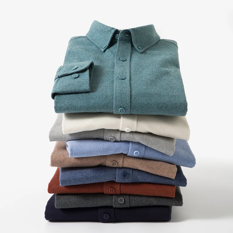 

Comfortable Modal Cotton Long Sve Men's irt Casual Anti-Wrinkle Skin-Friendly Breathable Busin Casual Color Trendy