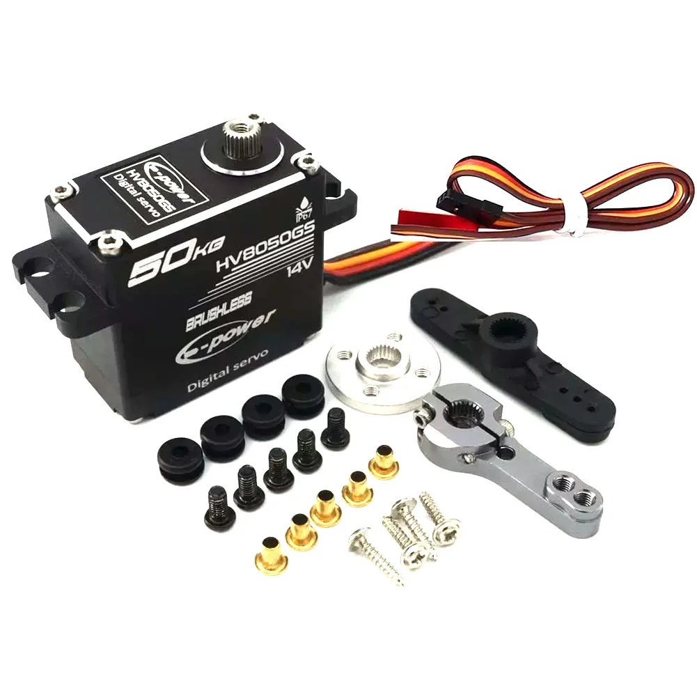 

E-Power RC Servo 35кг 45кг 25кг 50кг 60кг металлический водонепроницаемый бесщеточный Серводвигатель для RC 1/10 1/8 Traxxas TRX4 Axial SCX10 RC Car