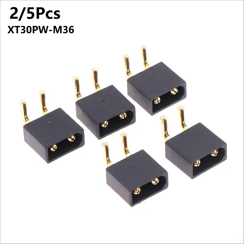 XT30PW M36 PCB Mount Header Plug 2 Pin Horizontal Connectors for RC Car Battery Secure Lock Design 2Pcs Set