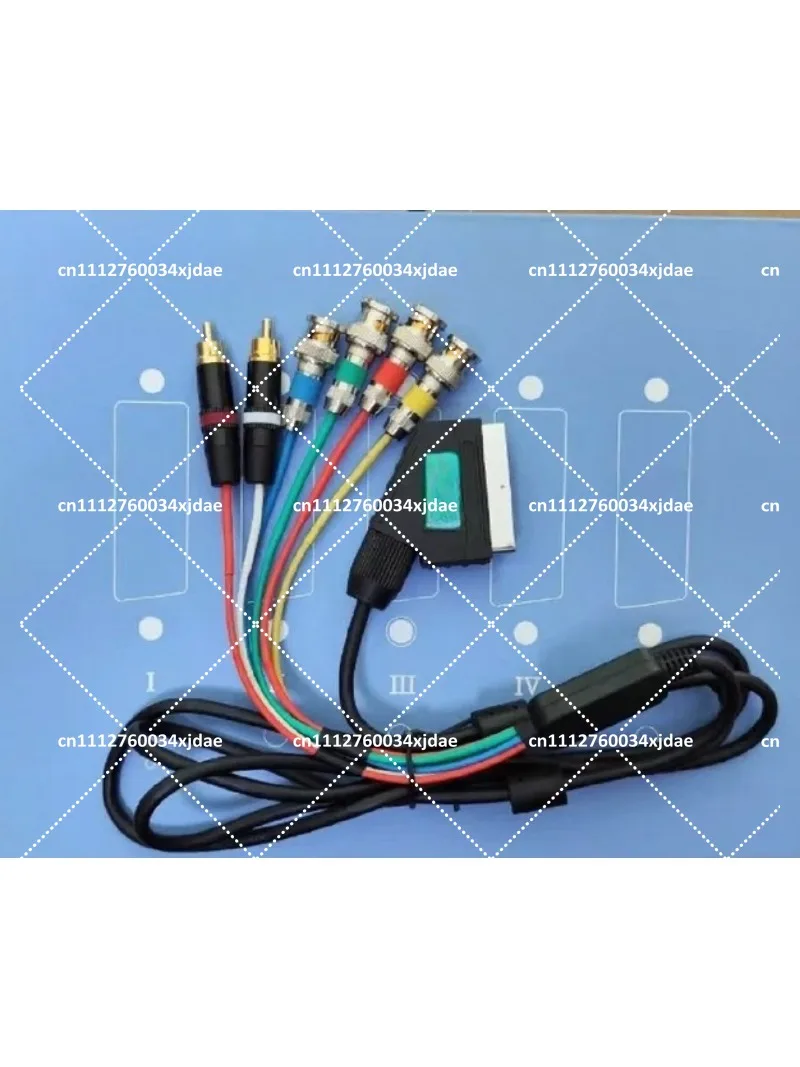 SCART RGB21 Female to BNC Adapter Cable for Color Monitor, Professional Video Connection