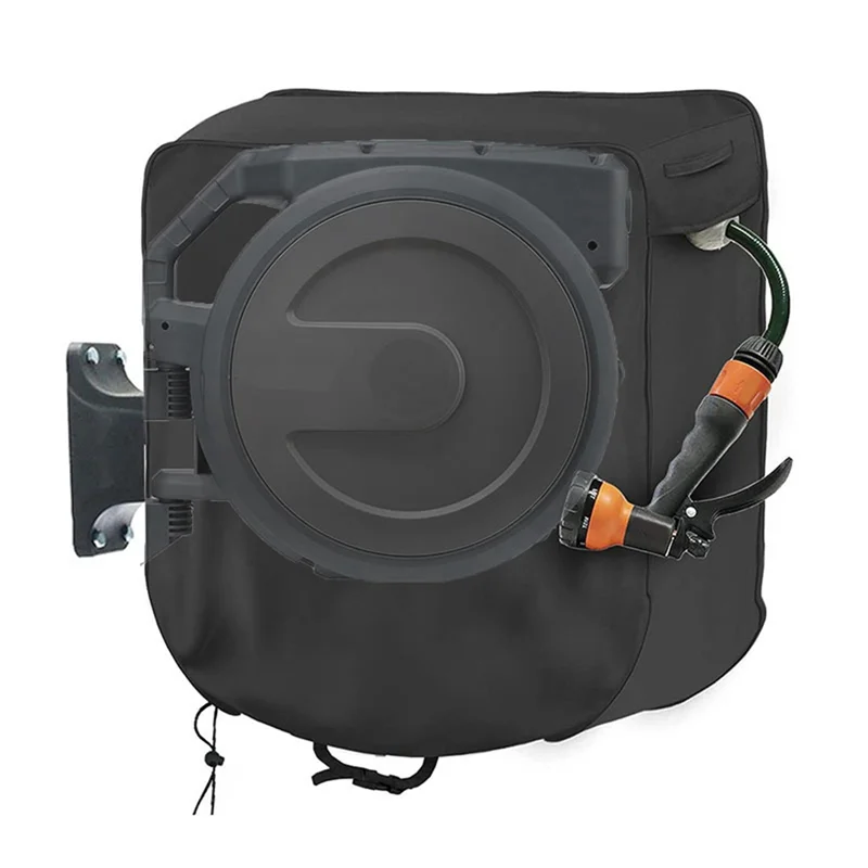ETRT Square Hose Turntable Cover Wall-Mounted Retractable Hose Reel Cover Waterproof and Sunscreen 420D